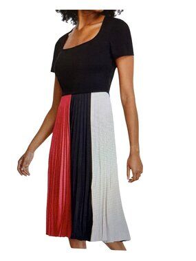 KARL LAGERFELD PARIS Women's Colorblocked Pleated Dress Size 2  NWT